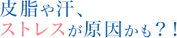 皮脂や汗、ストレスが原因かも?!