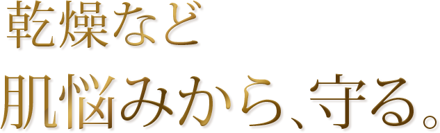 乾燥など肌悩みから、守る。