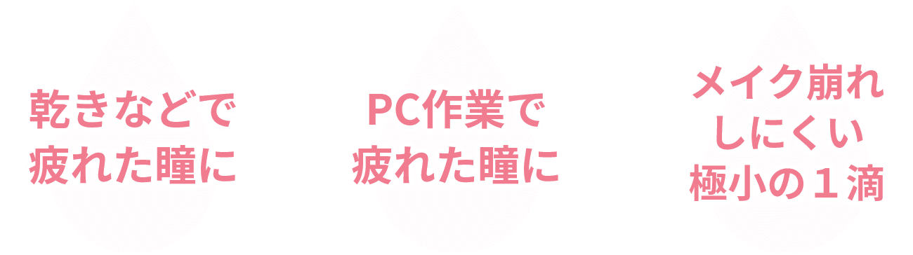 乾きなどで疲れた瞳に PC作業で疲れた瞳に メイク崩れしにくい極小の１滴