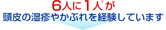 6人に1人※が頭皮の湿疹やかぶれを経験しています