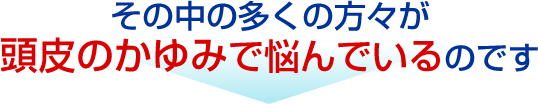 その中の多くの方々が頭皮のかゆみで悩んでいるのです
