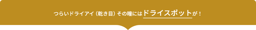 つらいドライアイ（乾き目）その瞳にはドライスポットが！